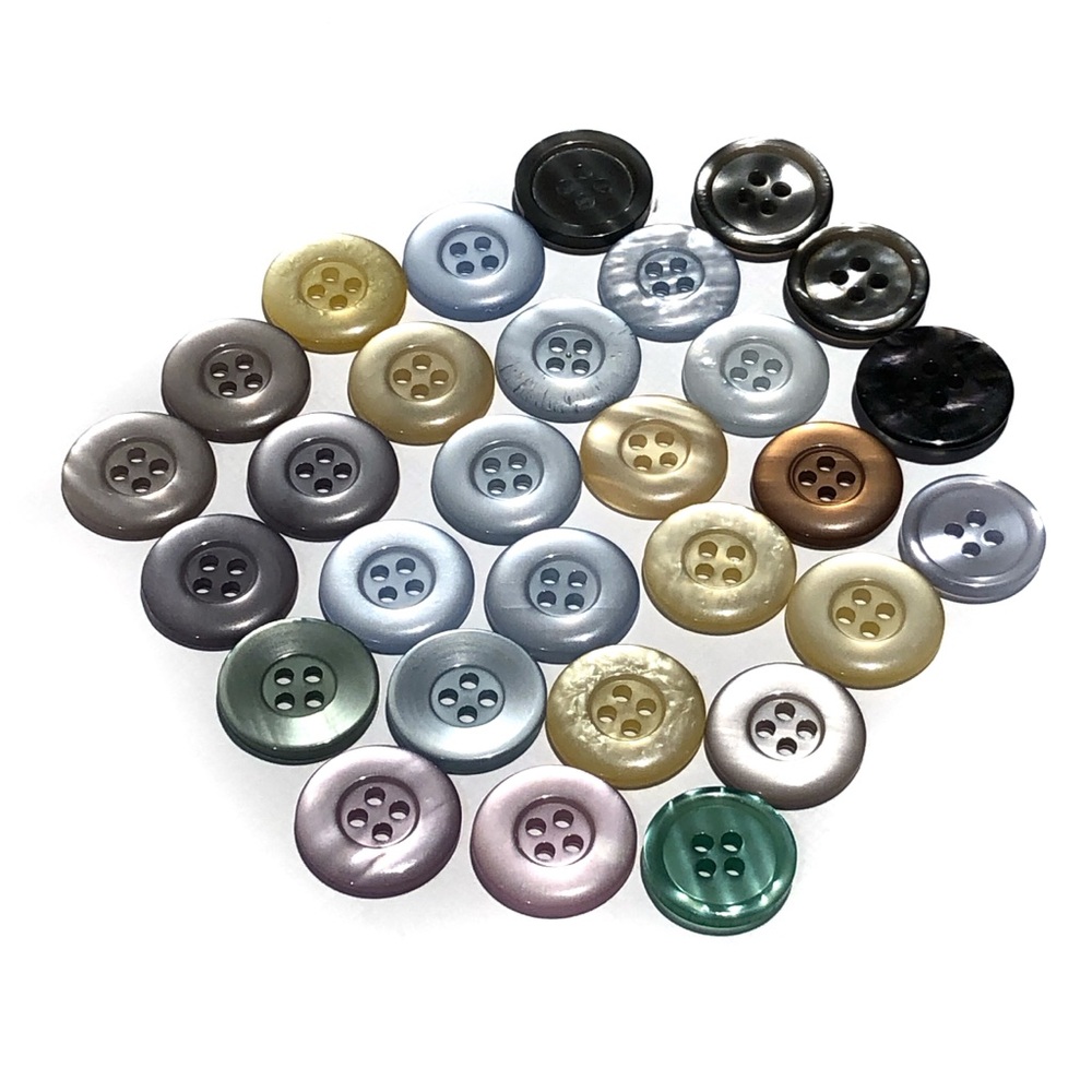 Vintage Dyed Mother of Pearl Four Hole Buttons 7/8” MOP Button Lot of 29